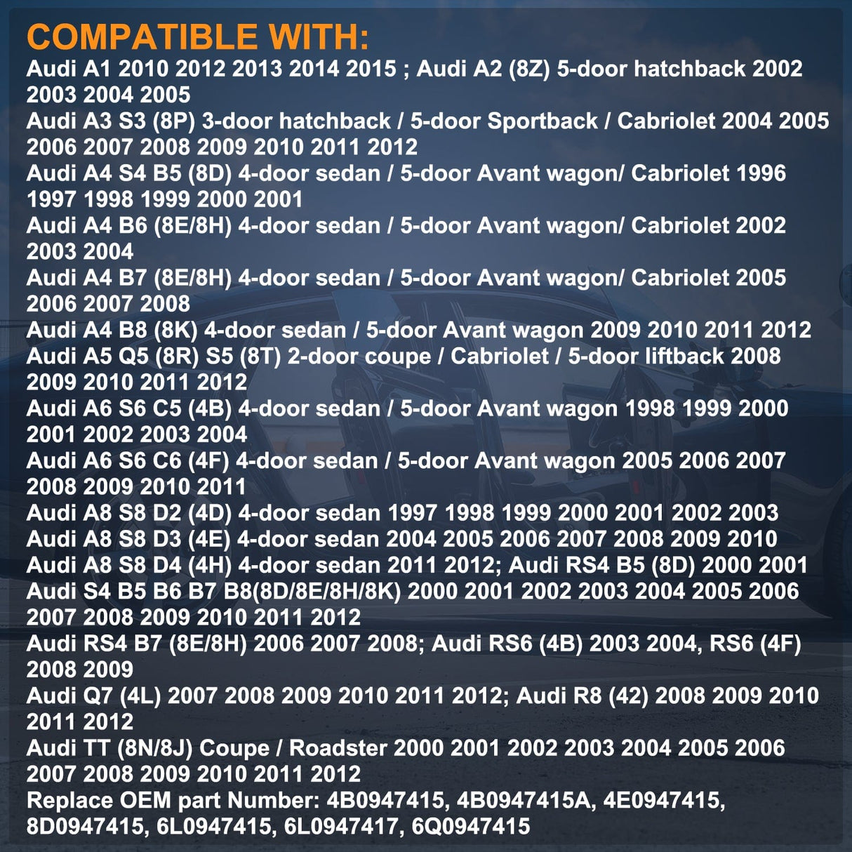 Door Panel Light 2PCS LED Interior Door Panel Light Courtesy Warning Lights White Beam Plug and Play Compatible with Audi A3 A4 A5 A6 A7 S3 S4 S5 S6 S7 Q5 Q7 TT OEM Replacement CANbus Error Free