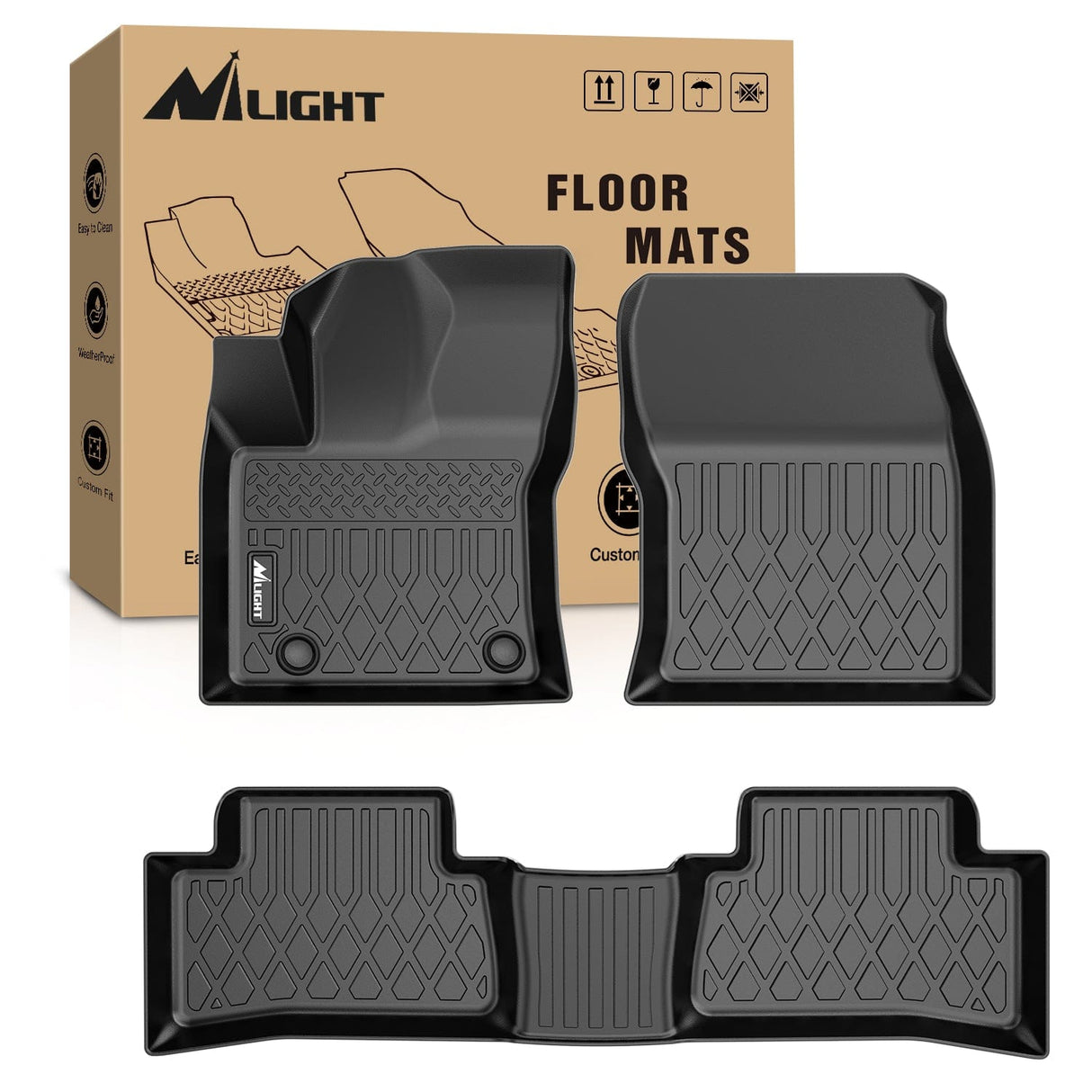 Floor Mat Floor Mats for Toyota Corolla Cross Hybrid 2022 2023 2024 2025 (AWD Only) All Weather Custom Fit Heavy Duty Floor Liners
