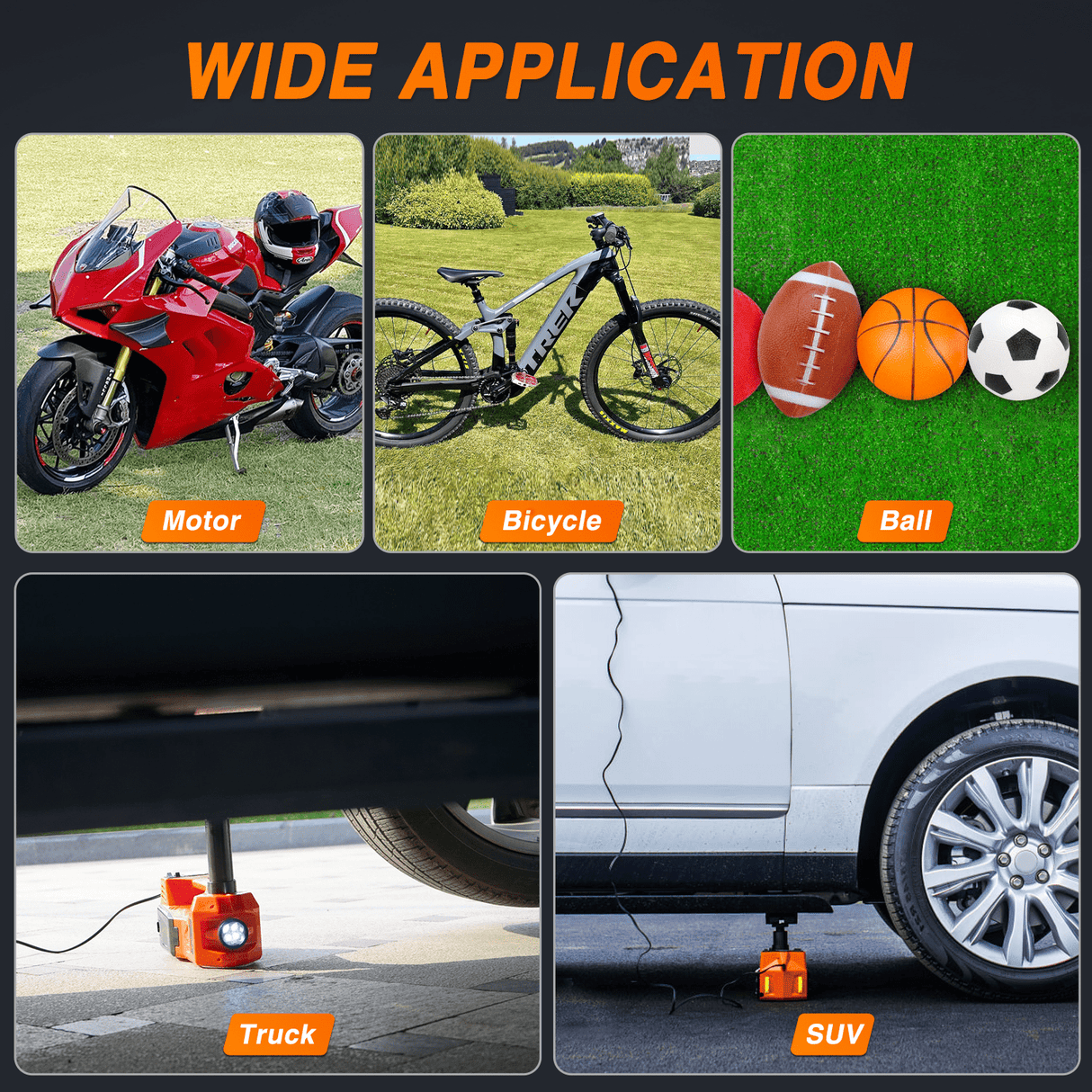 Car Jack Electric Car Jack 5 Ton 12V Hydraulic with Inflatable Pump LED Light 3 in 1 Portable Floor Jack for Tire Change