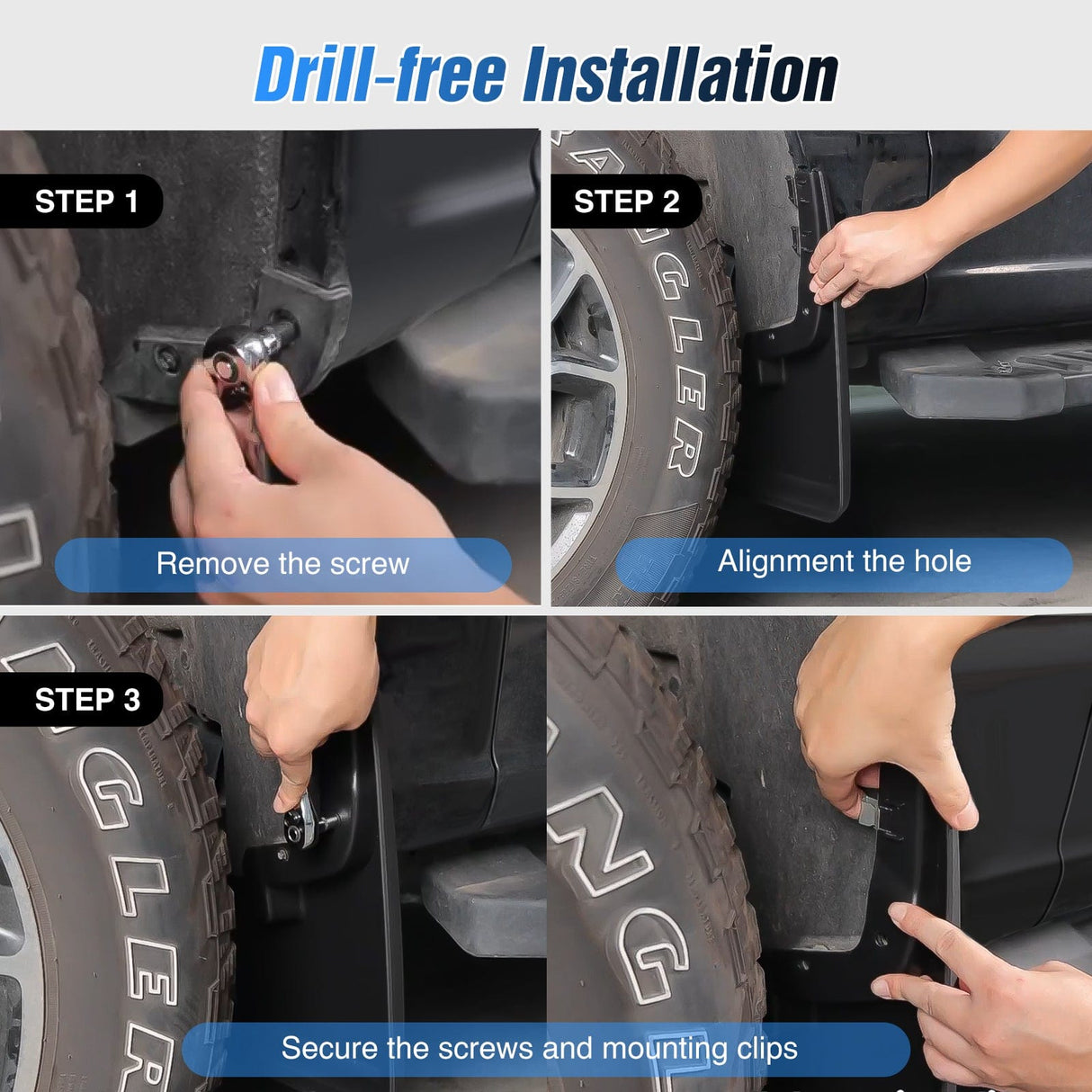 Fender Front & Rear Set Mud Flaps for Ford F150 2021 2022 2023 2024 2025