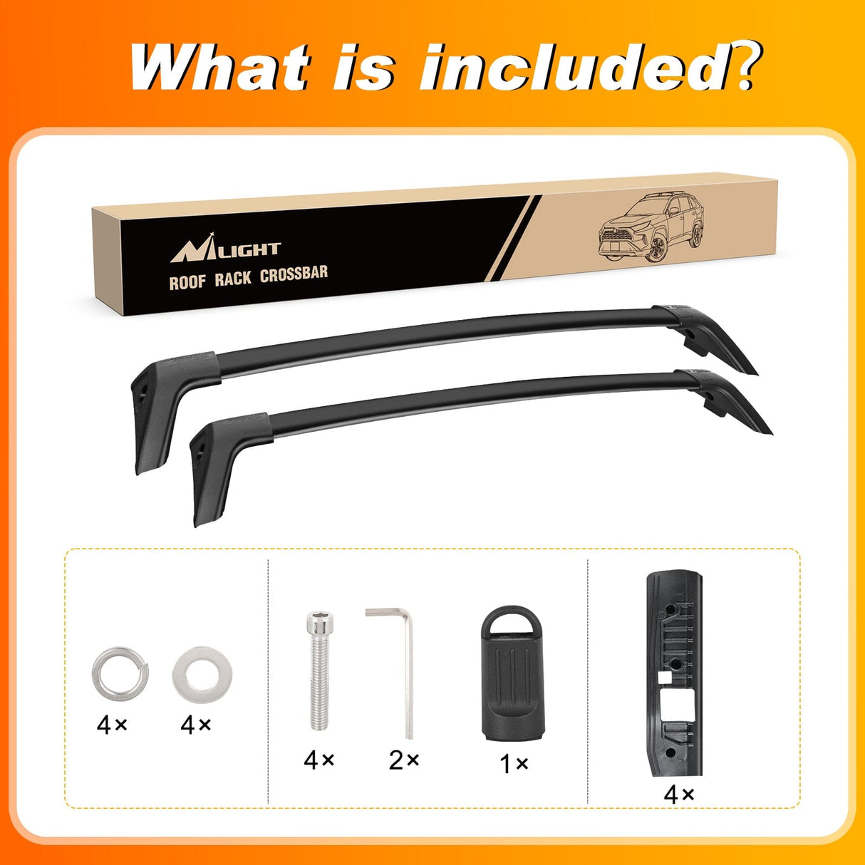 Roof Rack 2019 2020 2021 2022 2023 Toyota RAV4 Roof Rack Cross Bars Aluminum Anti-Theft Lock