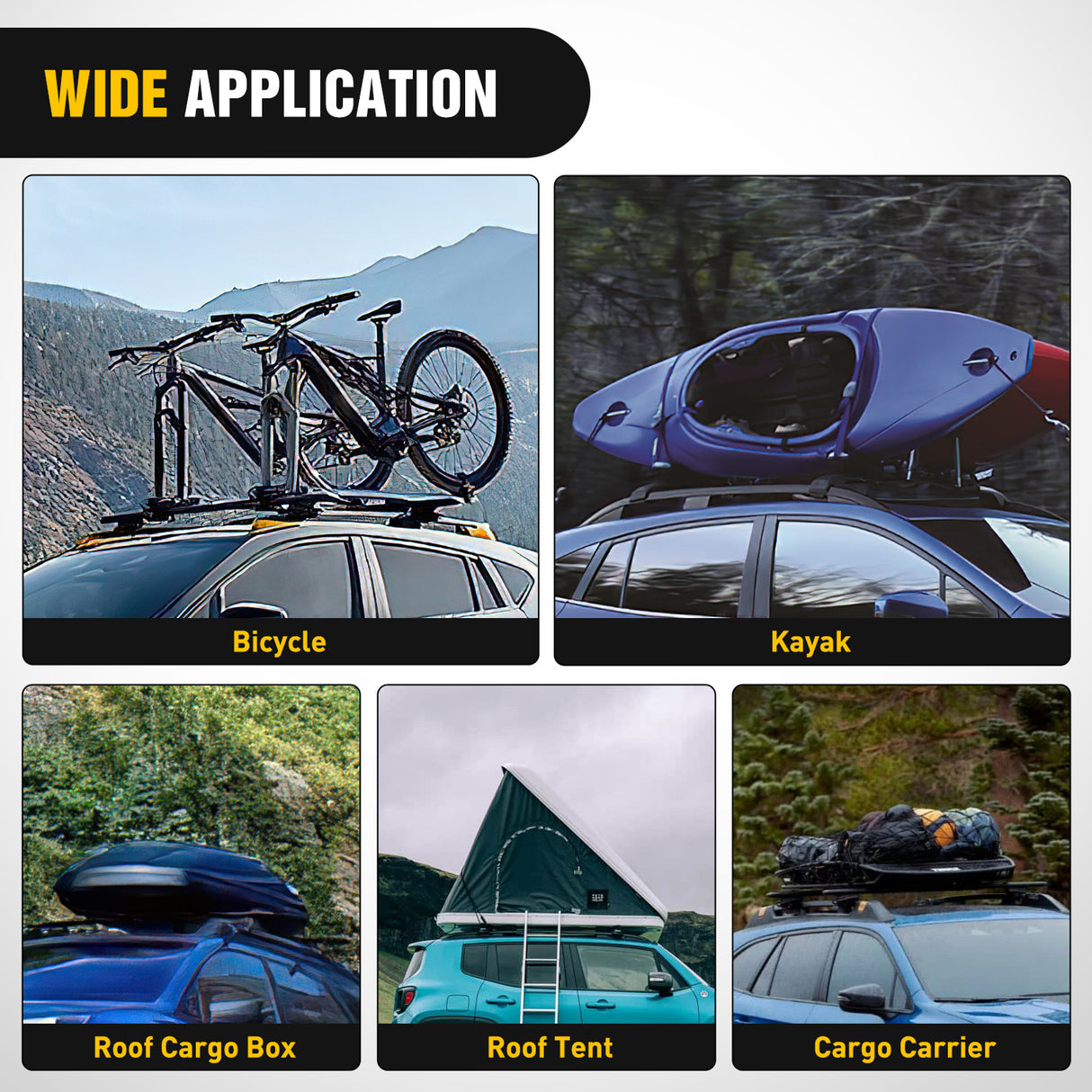 Roof Rack Roof Rack Cross Bars Compatible with Chevrolet Tahoe Suburban GMC Yukon Cadillac Escalade 2021 22 23 2024, Adjustable Aluminum Car Crossbars for Cargo Carrier Luggage Box Kayak Tent Snowboard