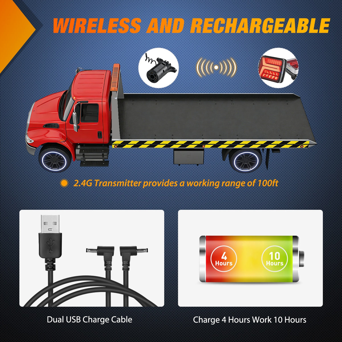 58Leds Wireless Tow Tail Light Rechargeable Towing Light Kit (Pair)