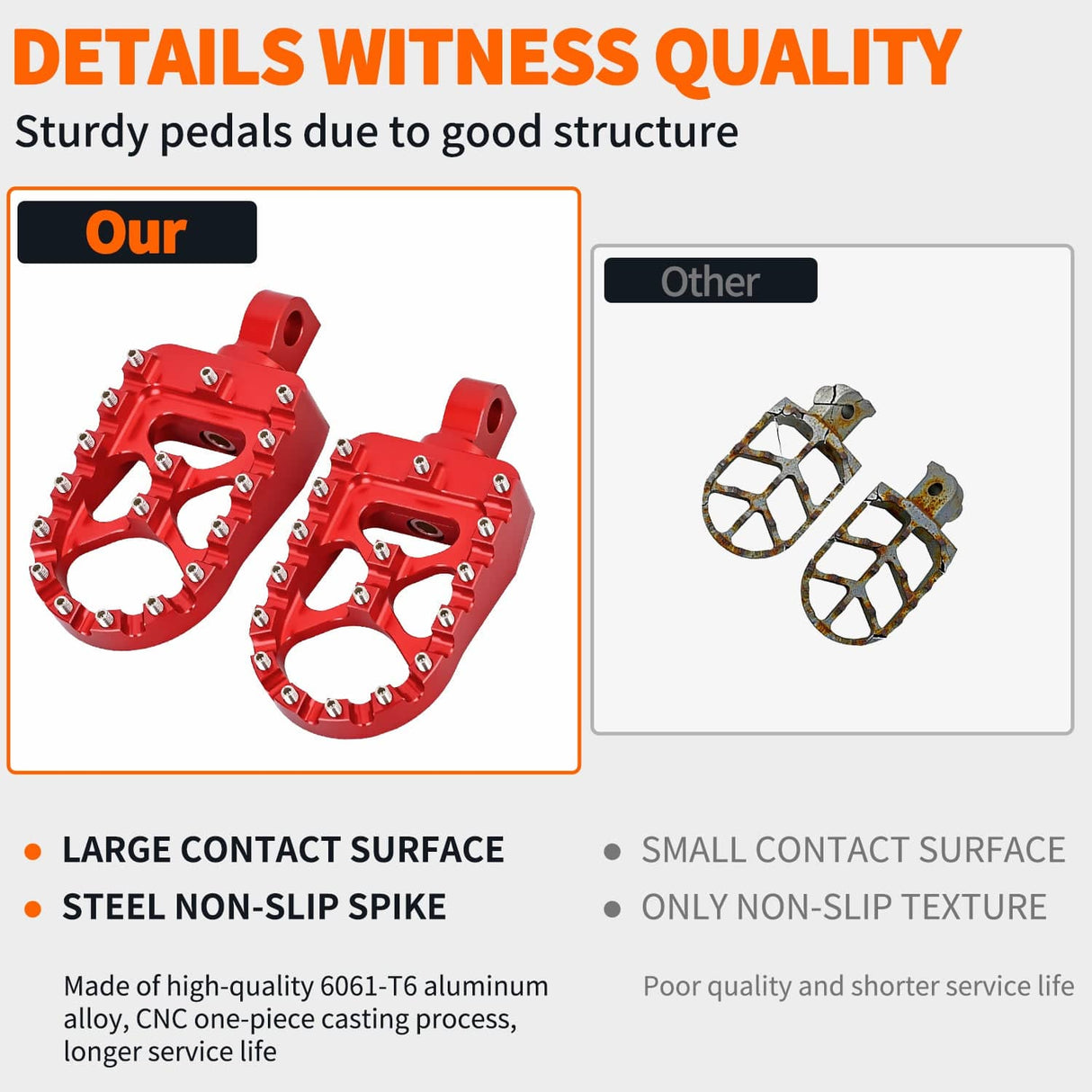 Motorcycle Foot Pegs Motorcycle Foot Pegs Dirt Bike Footpegs Fit for Harley Dyna 1993-2017 Fatboy 1990-2017 Iron 883 2009-2017 Sportster 883 360° Rotating CNC Foot Pegs Heavy Duty Aluminum Alloy Peg Pedal, Red