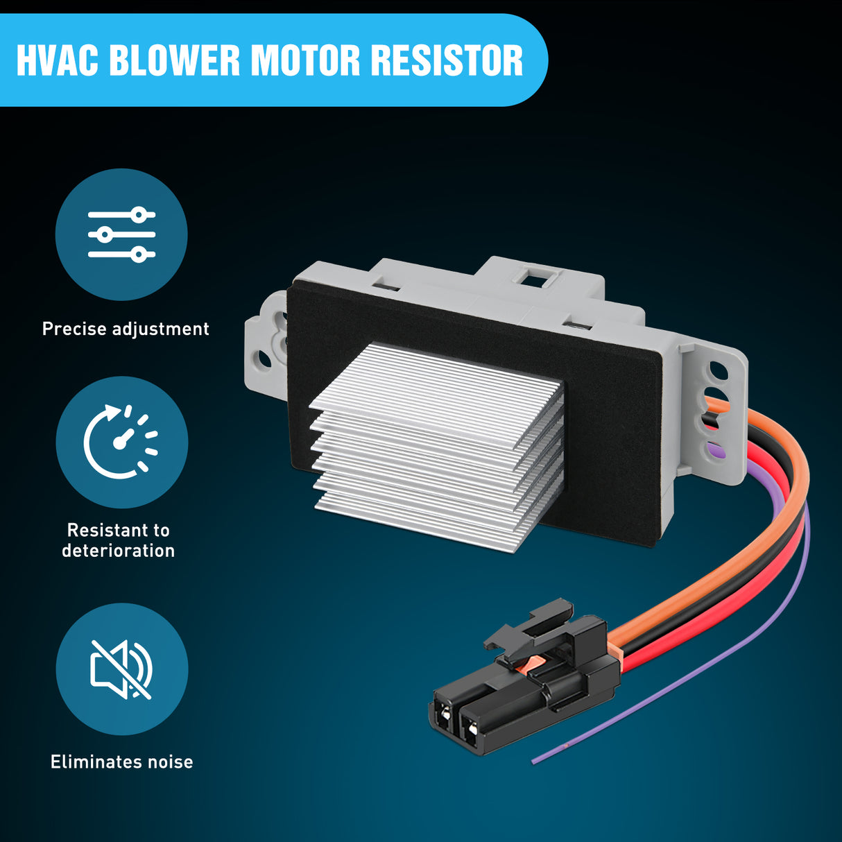 Nilight HVAC Blower Motor Resistor Complete Kit with Harness Fit for Chevy, GMC Vehicles - Silverado, Tahoe, Suburban, Sierra, Yukon XL Replaces 1581773, 89018778, 89019351, 19260762, 15-80567