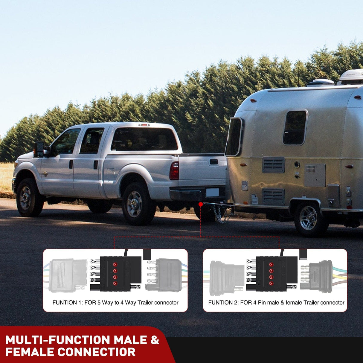 Accessories 5 Way Flat LED Indicator Trailer Tester for Turn Signal Tail & Reverse Lights