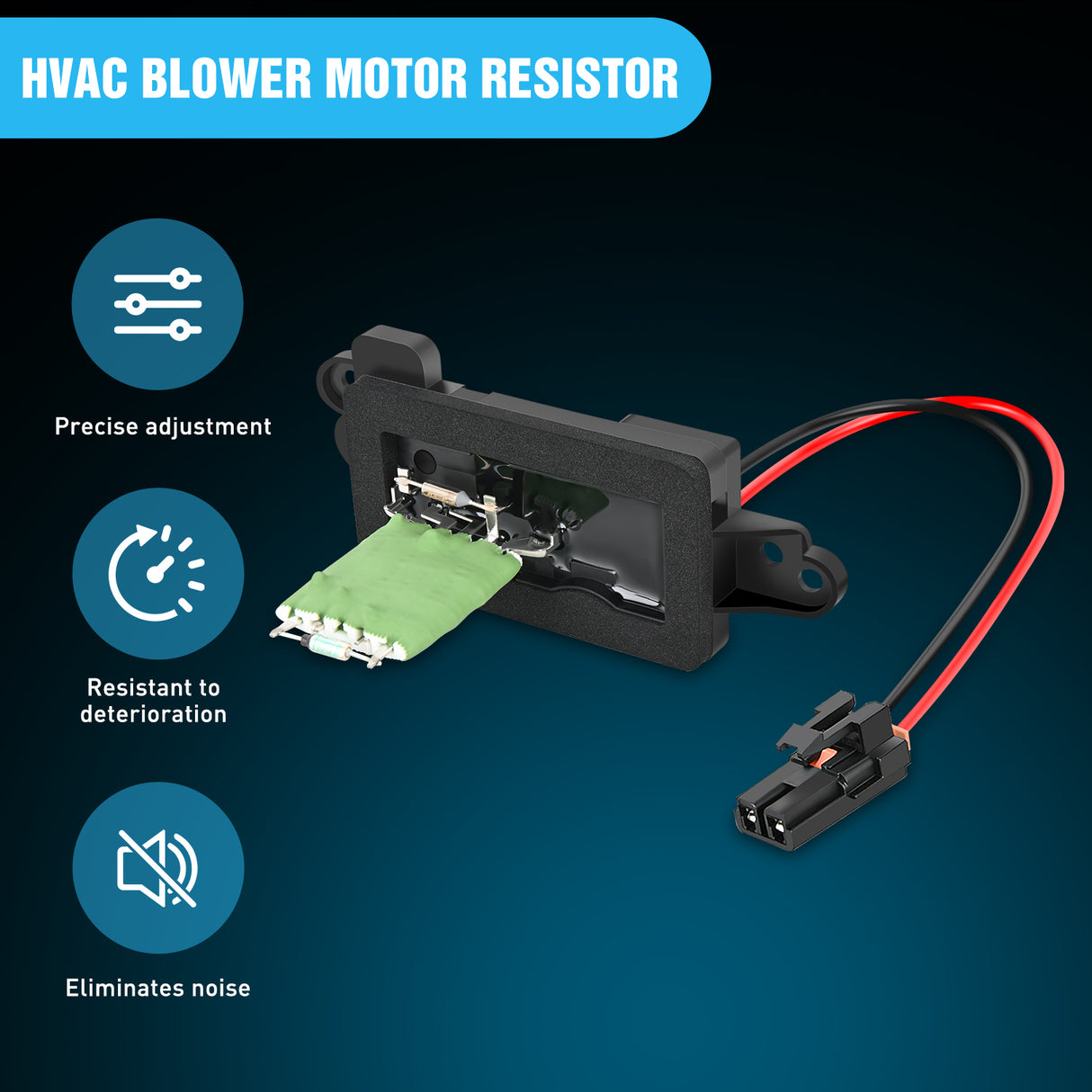 Nilight AC Blower Motor Resistor Kit with Harness Fit for Cadillac Escalade, Chevy Avalanche Silverado Suburban Tahoe, GMC Sierra Yukon 2003-2006 Replaces 89019088, 973-405, 15-81086, 22807123