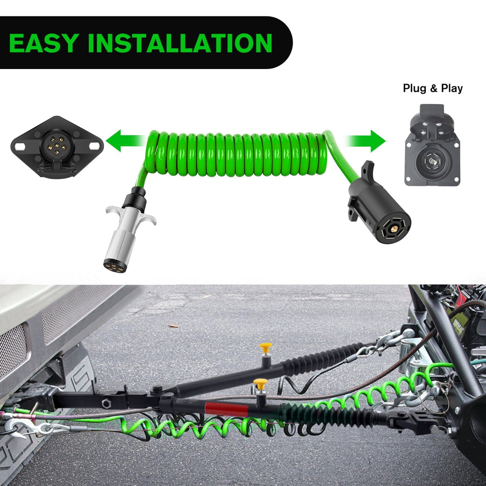 Accessories 8ft 7 Way to 6 Way Trailer Plug Adapter