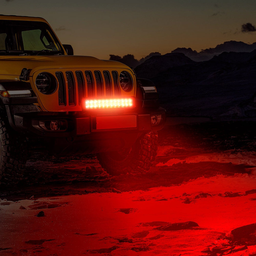 LED Light Bar 72W 12Inch Spot Flood Combo Led Light Bar- Red Beam