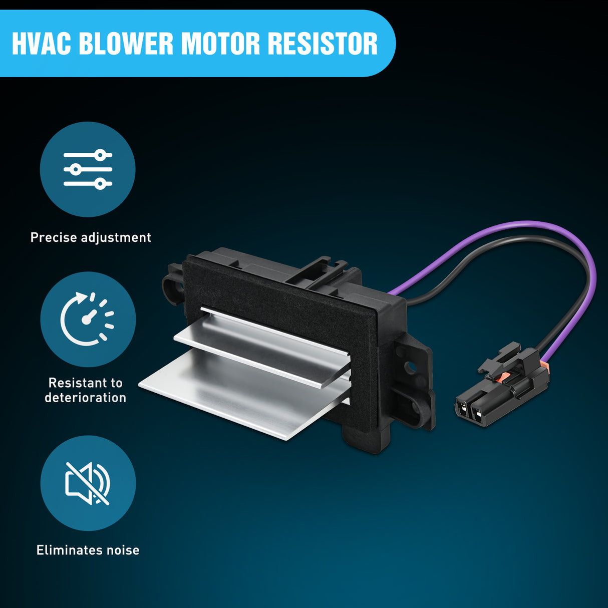 Nilight AC Blower Motor Resistor Blower Control Module Fit for Chevy Silverado 1500, GMC Envoy, Cadillac Escalade 2003 2004 2005 2006 2007 Replace 15-80567 89018778 52495874 4P1516