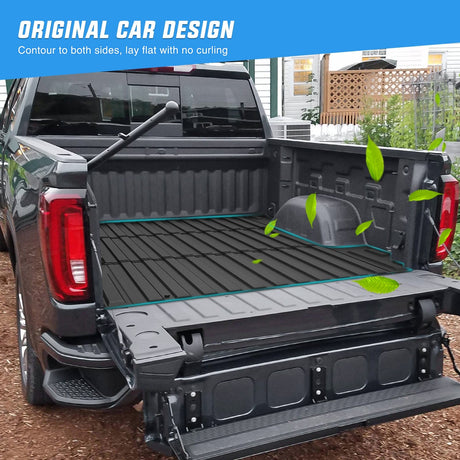Truck Bed Mat 5.8ft Rubber Short Bed For 2019 2020 2021 2022 2023 Chevy Silverado 1500/GMC Sierra 1500