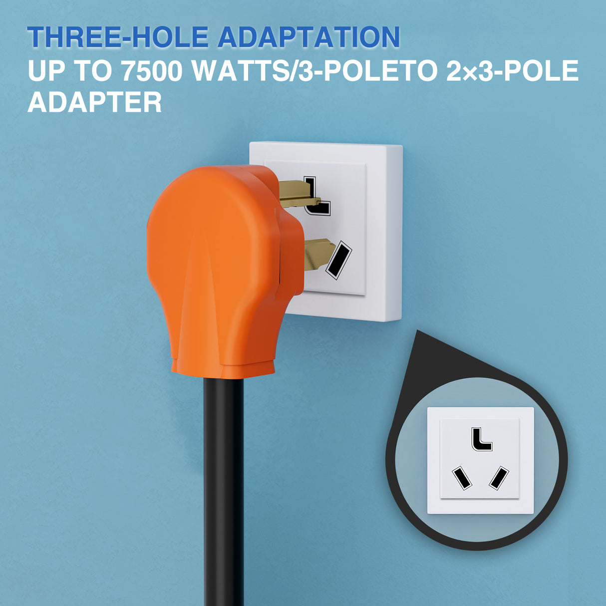 EV Dryer Y Splitter Adapter Cord 30 Amp Male Plug to Two 30Amp Female Receptacle 3 Prong 125V/250V 7500 Watt Pure Copper Conversion Heavy Duty STW 10 AWG Cable 10-30P 10-30R 30M/30F