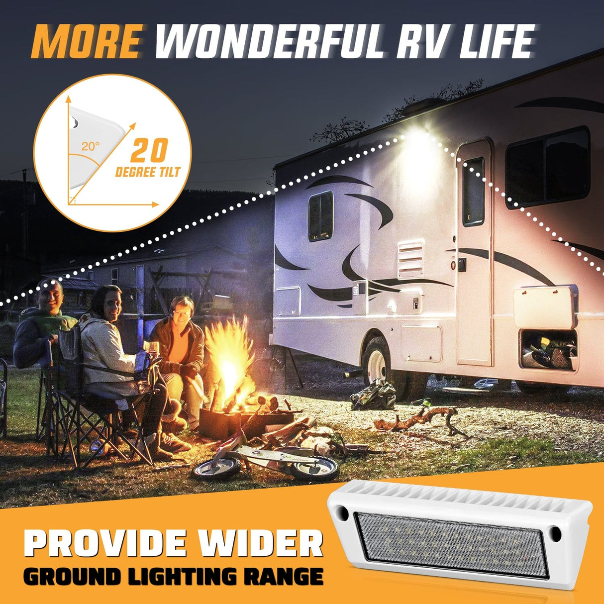 Area Lights RV Exterior Light 2PCS 9 Inch White Beam Porch Lights White Aluminum