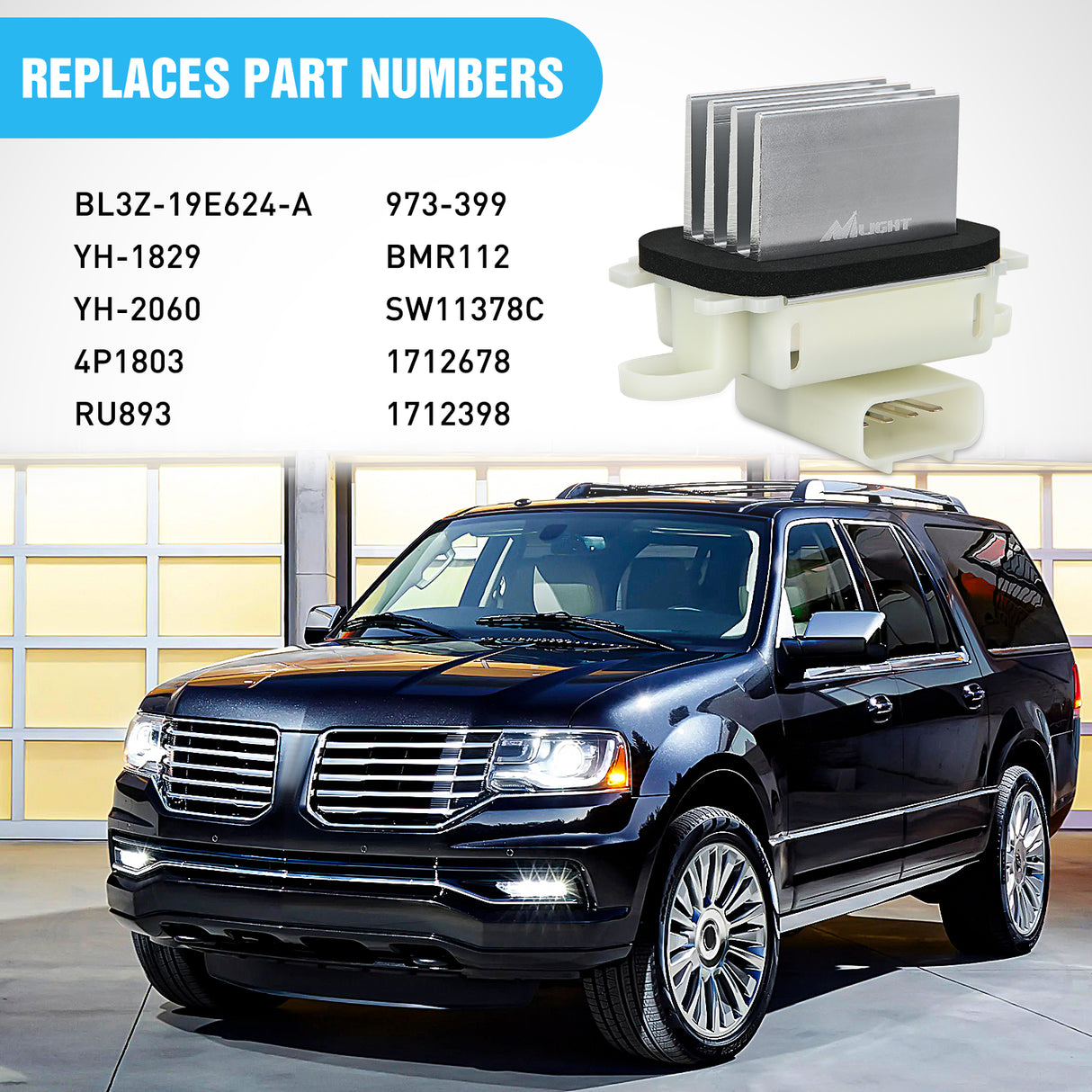 Nilight HVAC Blower Motor Resistor Fit for Ford F150 2009-2014, Ford Expedition, Lincoln Navigator Auto Temp Control 2009 2010 2011 2012 2013 2014 2015 2016 2017, Replaces BL3Z-19E624-A YH-1829