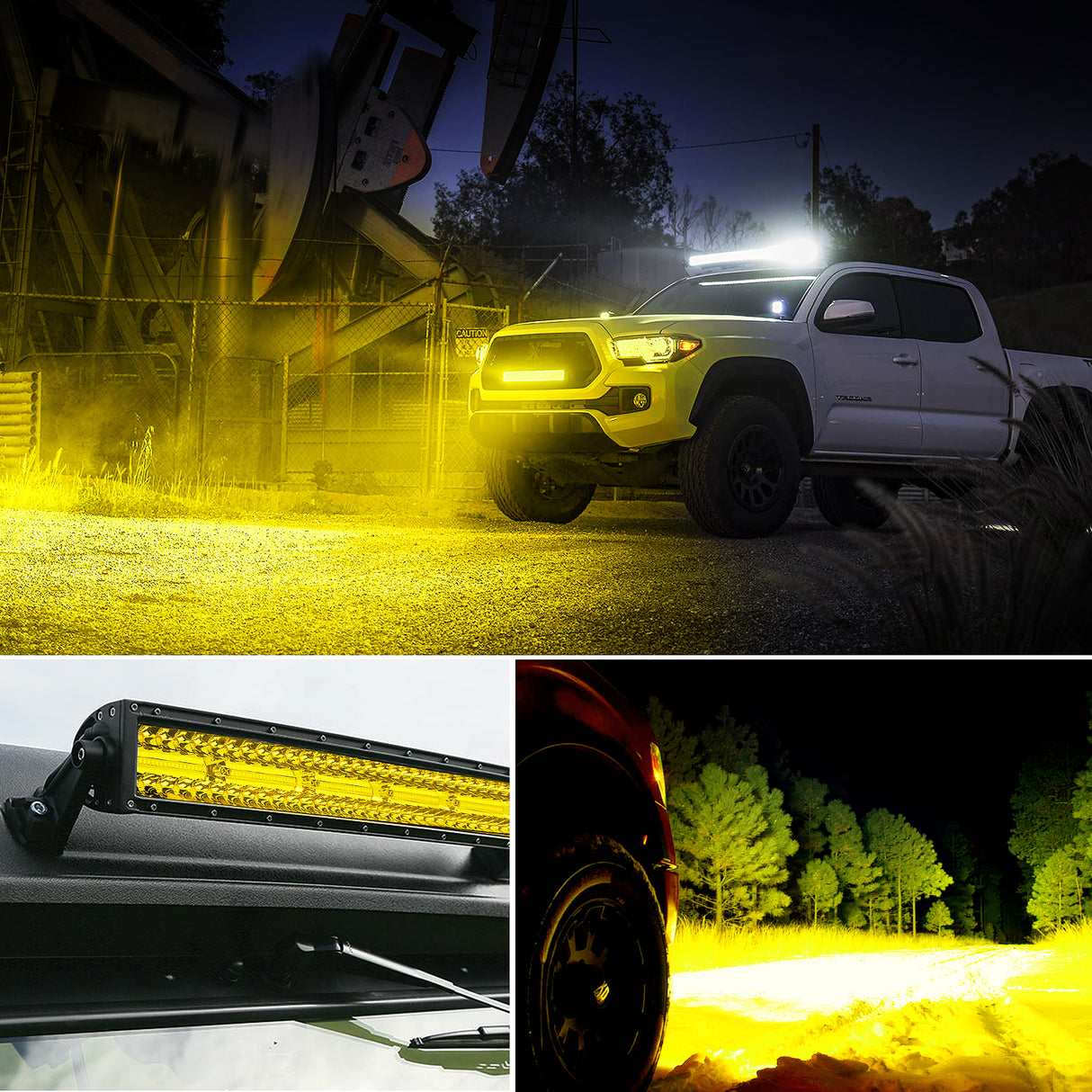 Nilight 33 Inch LED Light Bar 256 LED Chips Yellow Beam Curved Triple Row Fog Light Spot Flood Combo High Power LED Driving Lights Off Road Lights for Trucks SUV UTV ATV Truck Van 4x4 Boat
