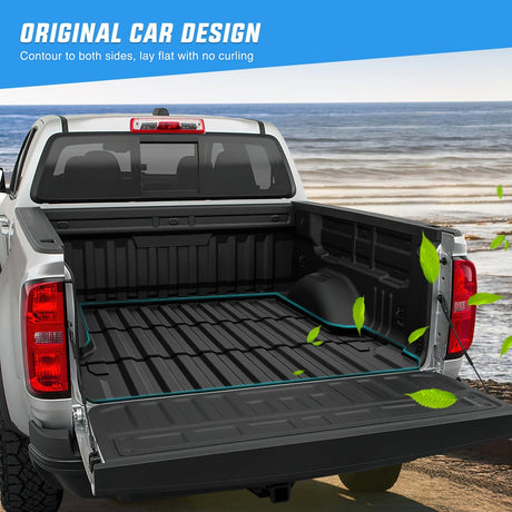 Truck Bed Mat 5ft Rubber Short Bed For 2015 2016 2017 2018 2019 2020 2021 2022 Chevy Colorado/GMC Canyon