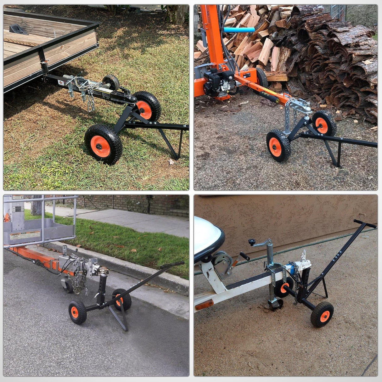 Trailer Dolly Boat Trailer Dolly Solid Steel Heavy Duty 600 Pound Capacity with 12Inch Polyurethane Tires 1-7/8Inch Hitch Ball