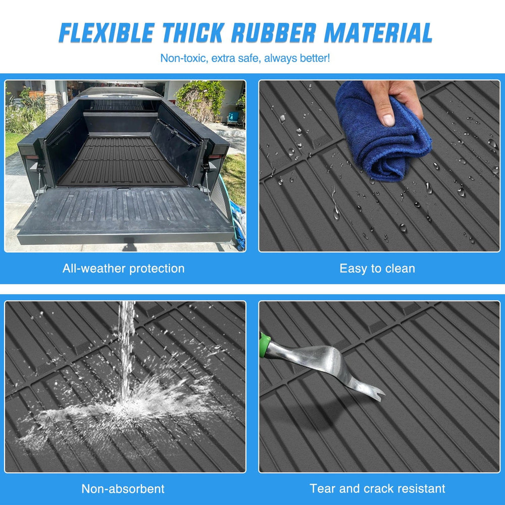 trunk Truck Bed Mat for Tesla Sybertruck 2023 2024 2025 6FT, 3D Anti-Slip, Thick and Durable, All Weather Custom Fit TPE Trunk Bed Liner