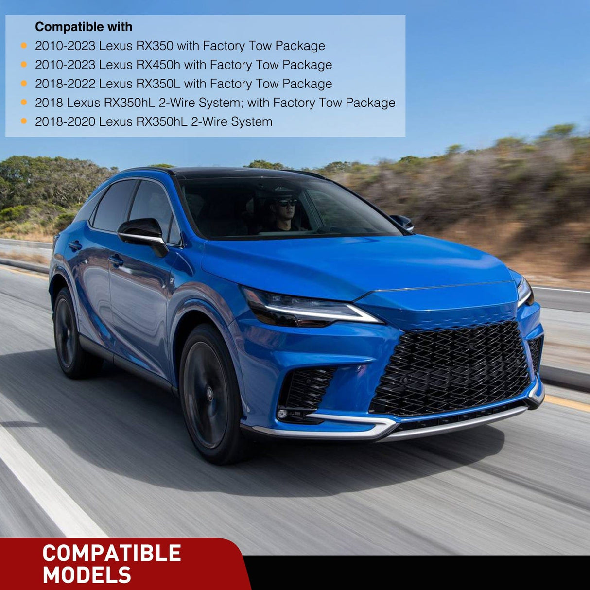 Wiring Harness Kit 4 Pin Trailer Wiring Harness Kit 56083 Custom for 2010 2011 2012 2013 2014 2015 2016 2017 2018 2019 2020 2021 2022 2023 RX350 RX450h RX350L RX350hL