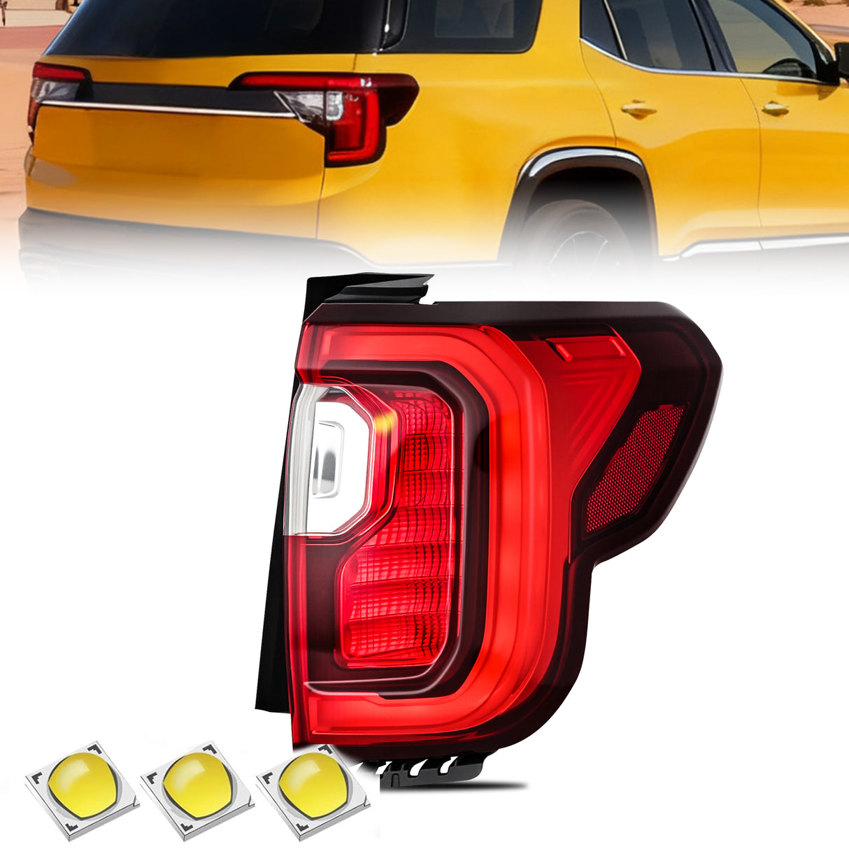 Taillight Assembly Compatible with 2020 2021 2022 2023 GMC Acadia Tail Light Replacement OE Style Passenger Side with Bulbs