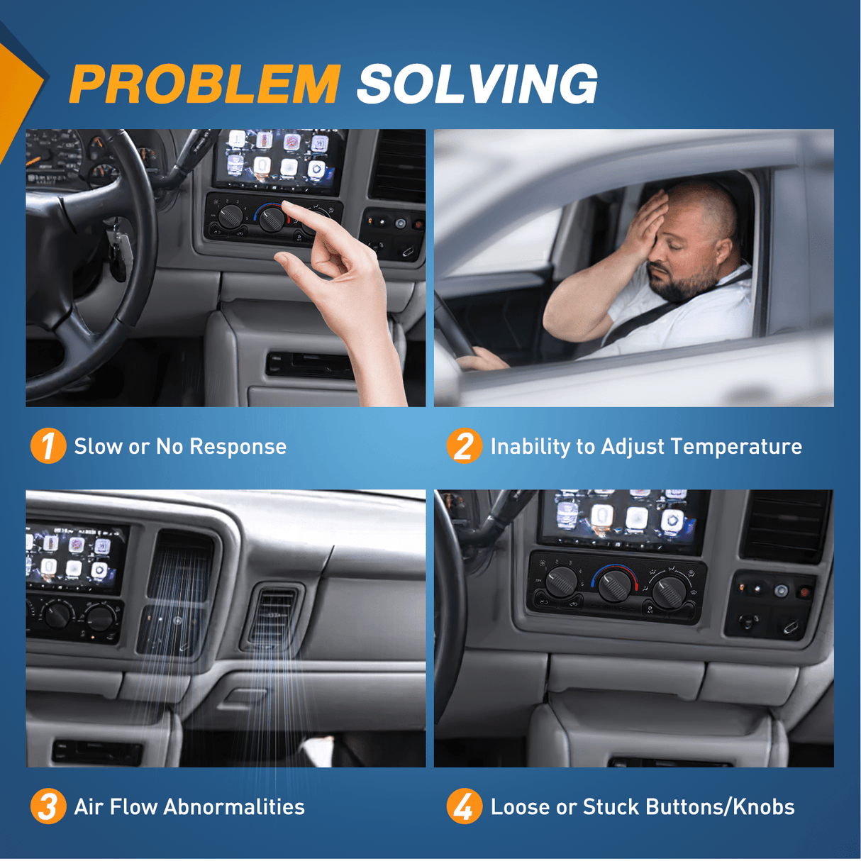 Climate Control Module A/C Heater Climate Control Module Switch Panel Compatible with 1999 2000 2001 2002 Silverado Sierra 2000-2002 Suburban/Tahoe/Yukon XL Truck Replacement Air Conditioning Control Module