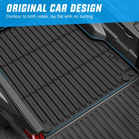 Truck Bed Mat 5ft Rubber Short Trunk Bed for 2024 2025 Toyota Tacoma, TPE Heavy-Duty Pick-up Bed Liner for Toyota Tacoma Accessories, Anti-Slip Texture, All Weather Protection