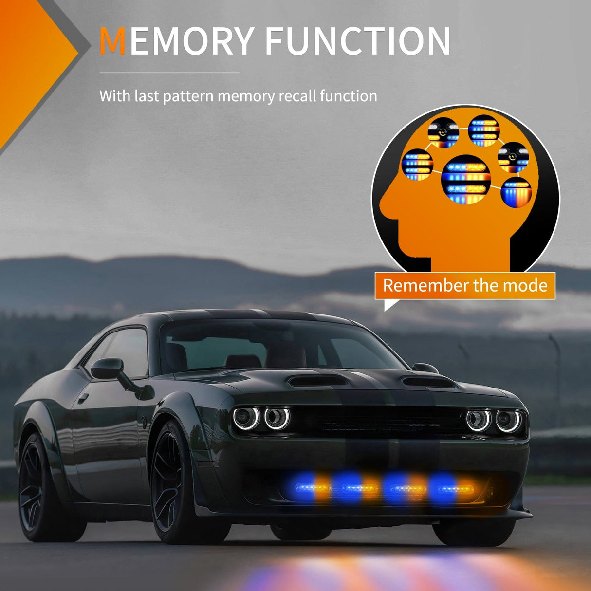 led strobe light 4PCS 6 LED Yellow and Blue Emergency Warning Strobe Lights