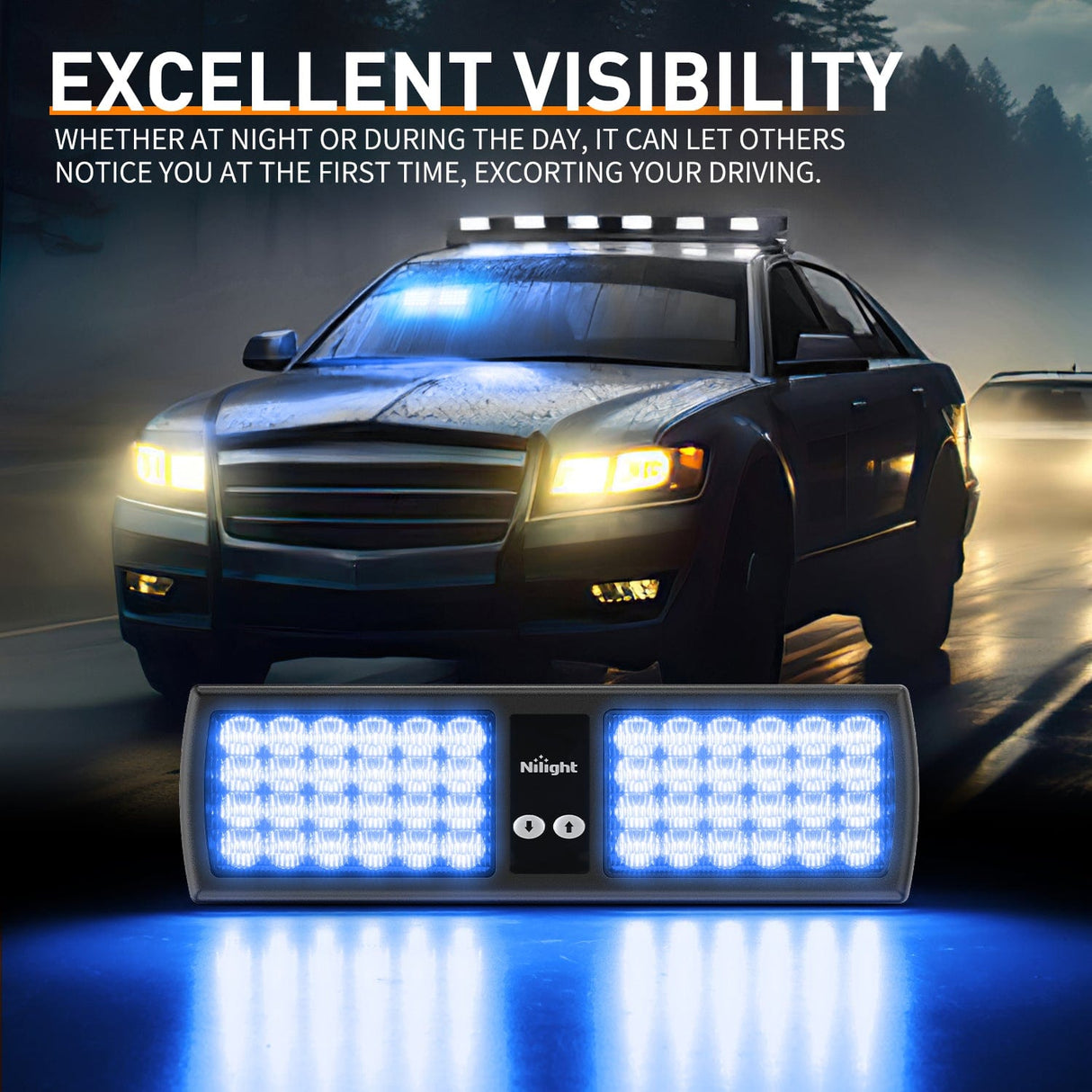 led strobe light 48 LED Blue Emergency Warning Strobe Lights