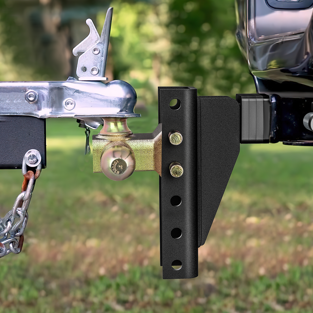 Nilight Adjustable Tri-Ball Trailer Hitch Mount 8 Inch Drop/Rise Hitch 1-7/8Inch 2Inch 2-5/16Inch Fits 2-Inch Receiver 15000lbs GTW for Heavy Duty Truck with Anti-Theft Pin