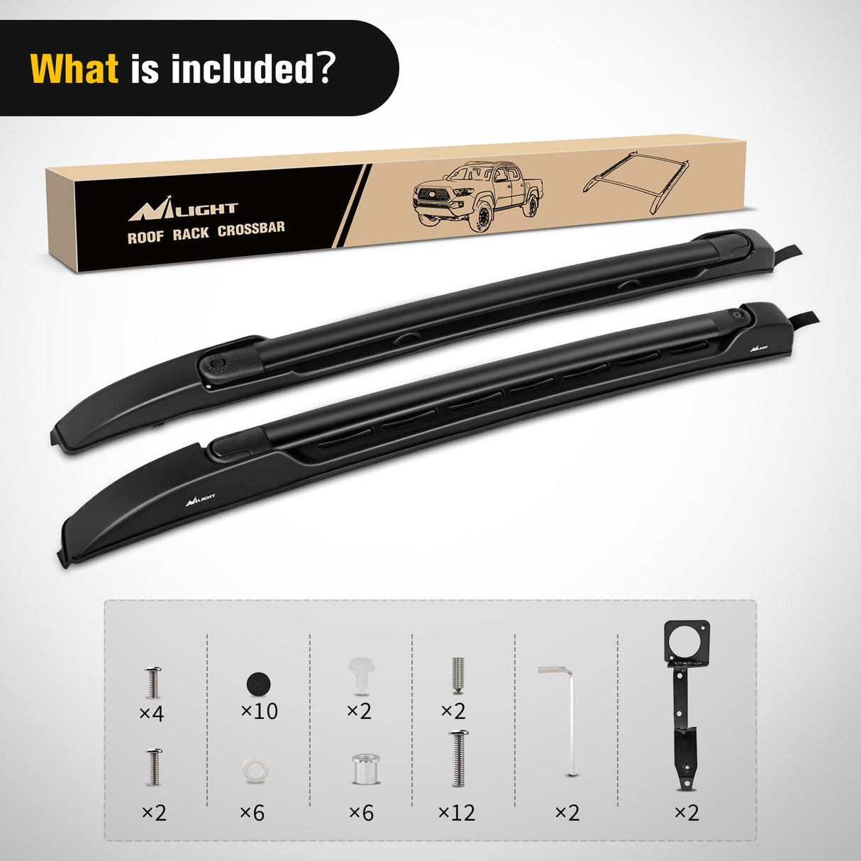 Roof Rack Aluminum Roof Rack Cross Bars Fit for Toyota Tacoma Double Cab 2005 2006 2007 2008 2009 2010 2011 2012 2013 2014 2015 2016 2017 2018 2019 2020 2021 2022 2023