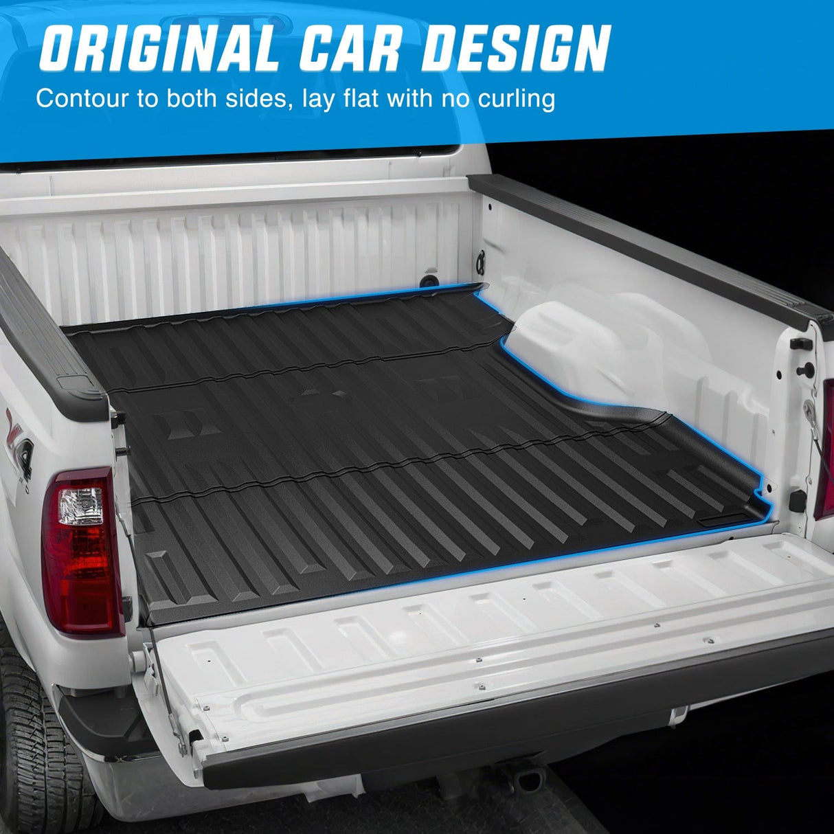 Truck Bed Mat 6.8ft Rubber Short Trunk Bed For 1999-2016 Ford F250/F350/F450 Super Duty, TPE Heavy-Duty Pick-up Bed Liner for 1999-2016 Ford F Accessories, Anti-Slip Texture, All Weather Protection