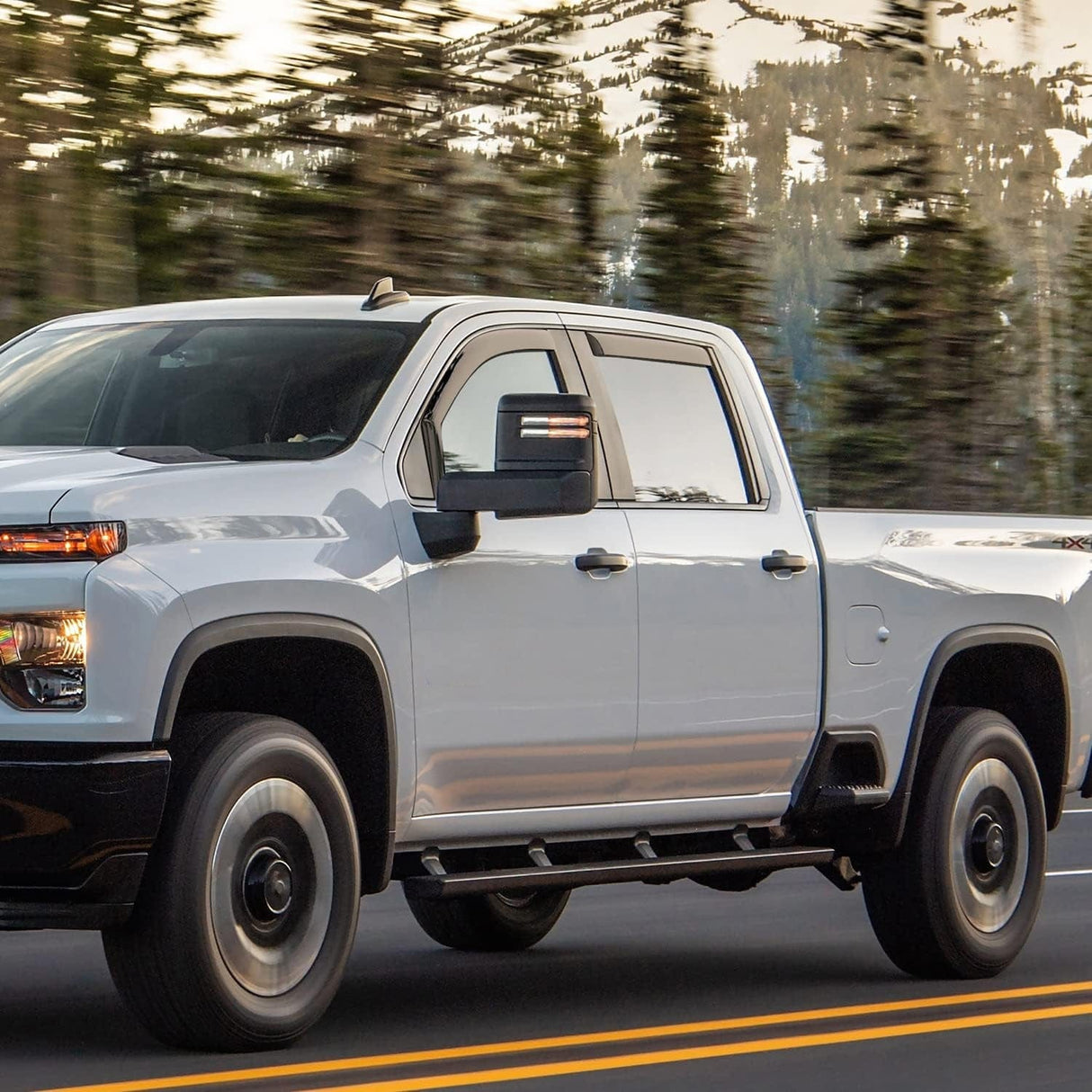 Rain Guards Rain Guards for Chevy Silverado/Sierra 2500HD/3500HD 2020 2021 2022 2023 2024 2025 Crew Cab Original Window Deflectors, Vent Window Visors-4PCS