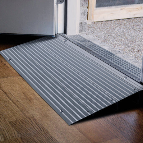 Curb Ramp Door Threshold Ramp 3inch Rise Portable Aluminum Wheelchair Door Transition Entry Ramps for Doorways Home Steps