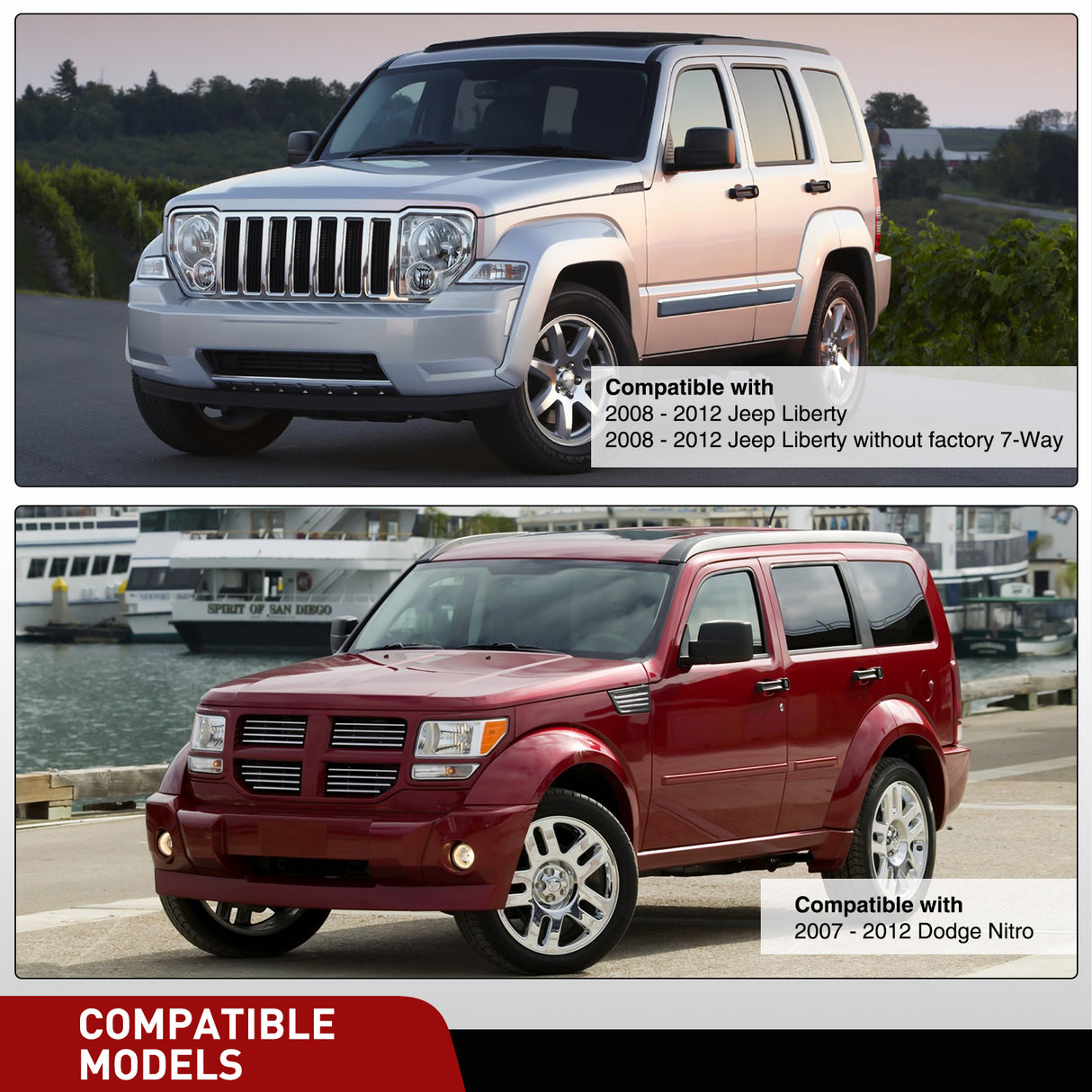 4 Pin Trailer Wiring Harness Kit 56334 Custom for 2007 2008 2009 2010 2011 2012 Dodge Nitro Jeep Liberty