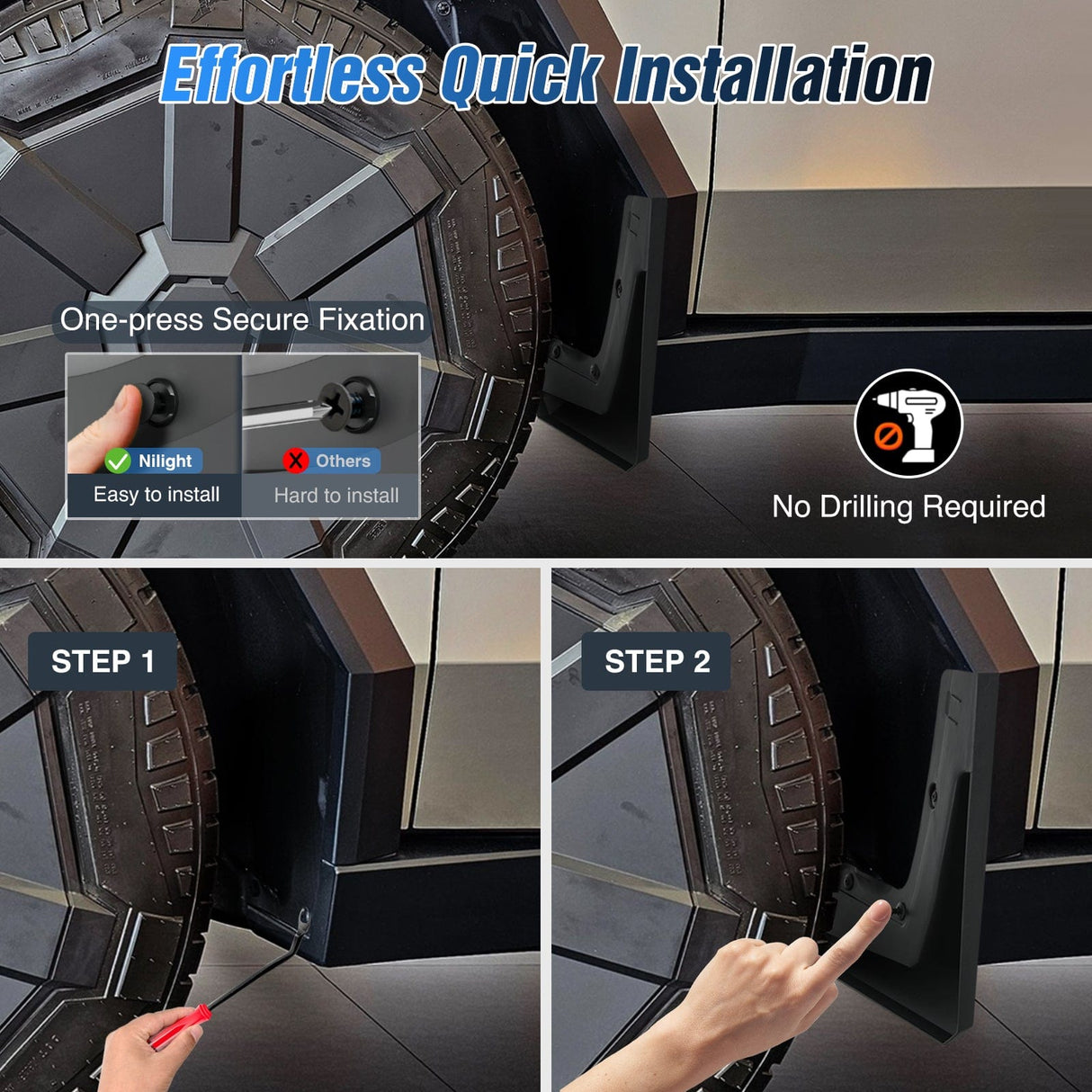 Fender Mud Flaps for Tesla Cybertruck 2023 2024 2025