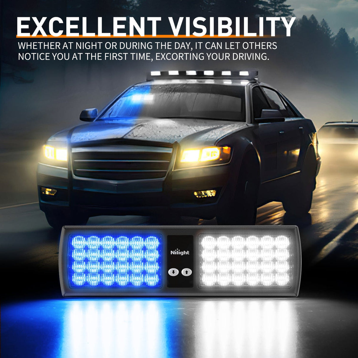 led strobe light 48 LED Blue White Emergency Warning Strobe Lights