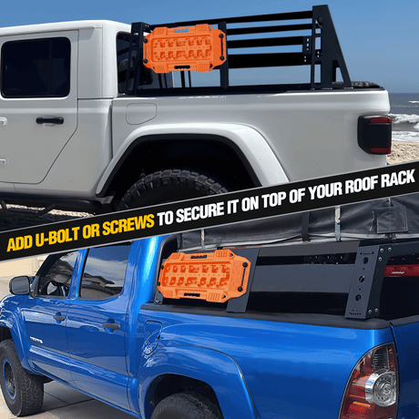 Traction Boards Off-Road Mini Short Recovery Traction Boards For 4WD 4X4 (2PCS Orange)