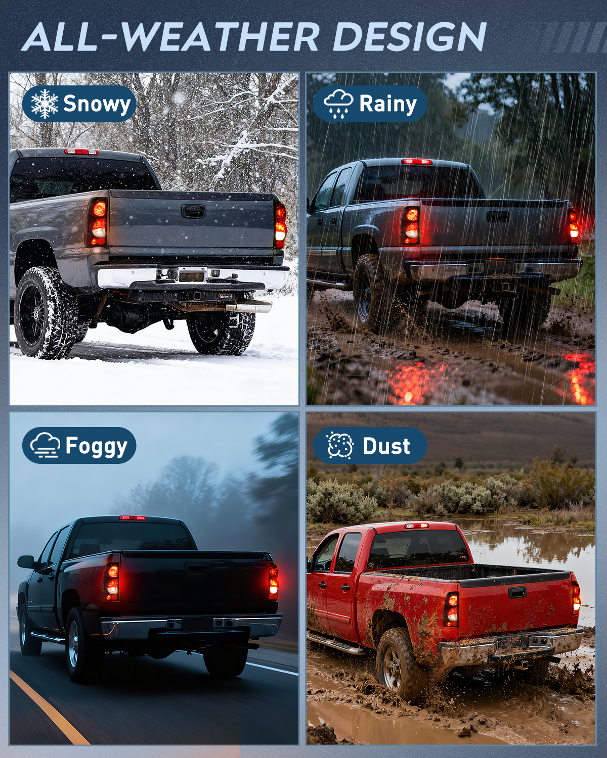 Headlight and Taillight Assembly Combo Compatible with 1999 2000 2001 2002 Chevy Silverado 1500 2500 1500HD 2500HD 3500 OE Style Chrome Housing Clear Reflector Smoke