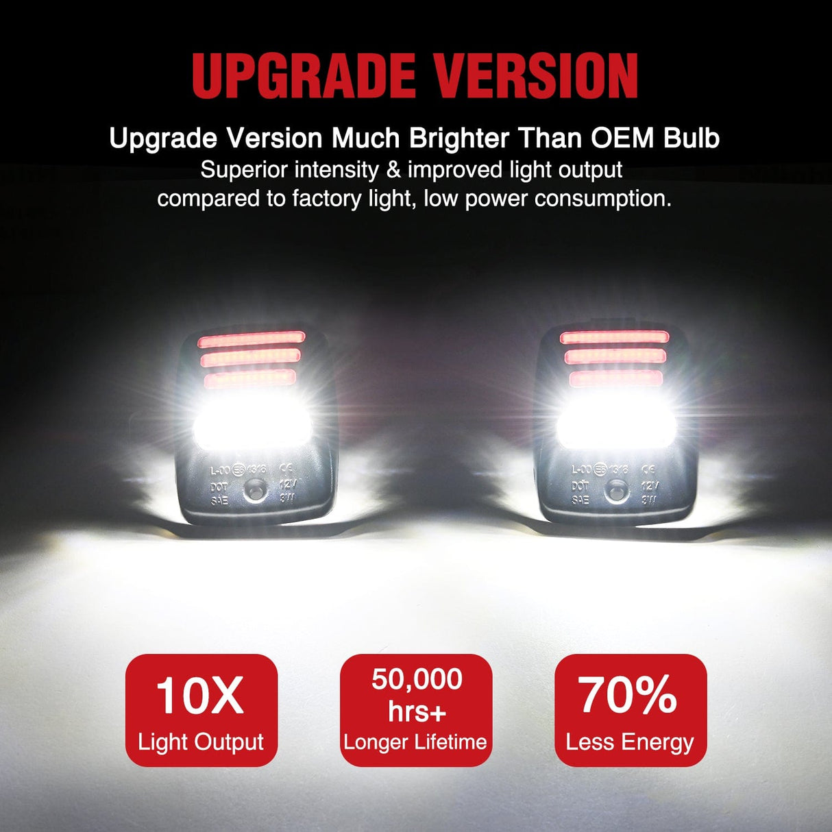 Tail Brake Turn Reverse Lights License Plate Lights Compatible with 2005 2006 2007 2008 2009 2010 2011 2012 2013 2014 2015 Toyota Tacoma 2000-2013 Tundra Red Triple OLED Tube 6000K White 2PCS Pack