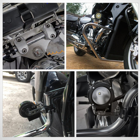 Mounting Accessories 2Pcs Motorcycle Tube Clamp Mounting Brackets 0.7 to 1.2Inch Round Tube