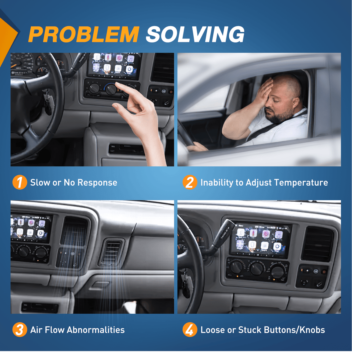 Climate Control Module A/C Heater Climate Control Module Switch Panel Compatible with 1999 2000 2001 2002 Silverado Sierra 2000-2002 Suburban/Tahoe/Yukon XL Truck Replacement Air Conditioning Control Module