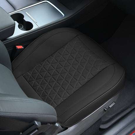 Accessories Car Seat Cushion Cover Black Leather Front Seats Waterproof Anti-Slip with Storage Bag Wraps Bottom Fits Cars Sedan Van SUV Truck