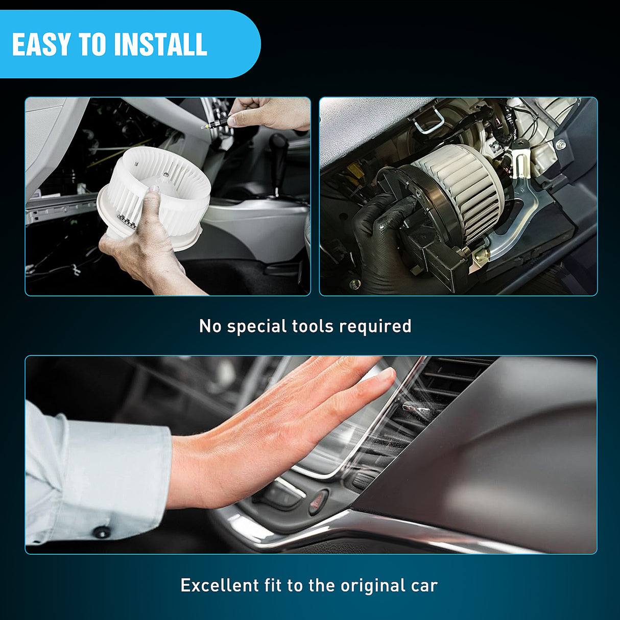 Nilight HVAC Heater Blower Motor Fit for Toyota Sequoia 2008 2009 2010 2011 2012 2013 2014 2015 2016 2017 2018 2019 2020 2021 2022, Sienna 11-20 Front Side, Replace# 87103-0C051 700298 75050