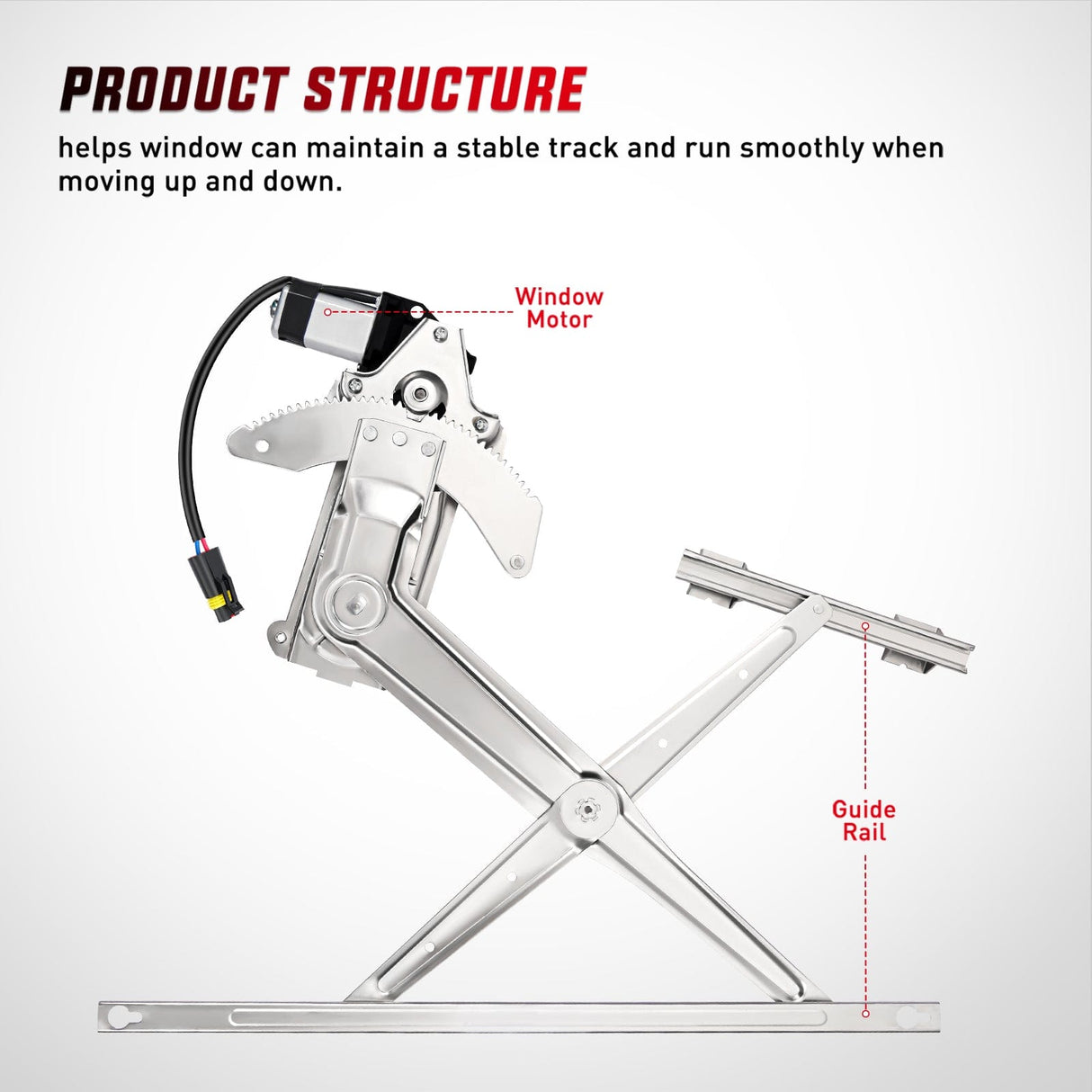 Window Regulator 741-752 Power Window Regulator and Motor Front Passenger Side Compatible with Dodge Ram 1500 1994 1995 1996 1997 1998 1999 2000 2001,Ram 2500 3500 1994-2002,Front Right Side