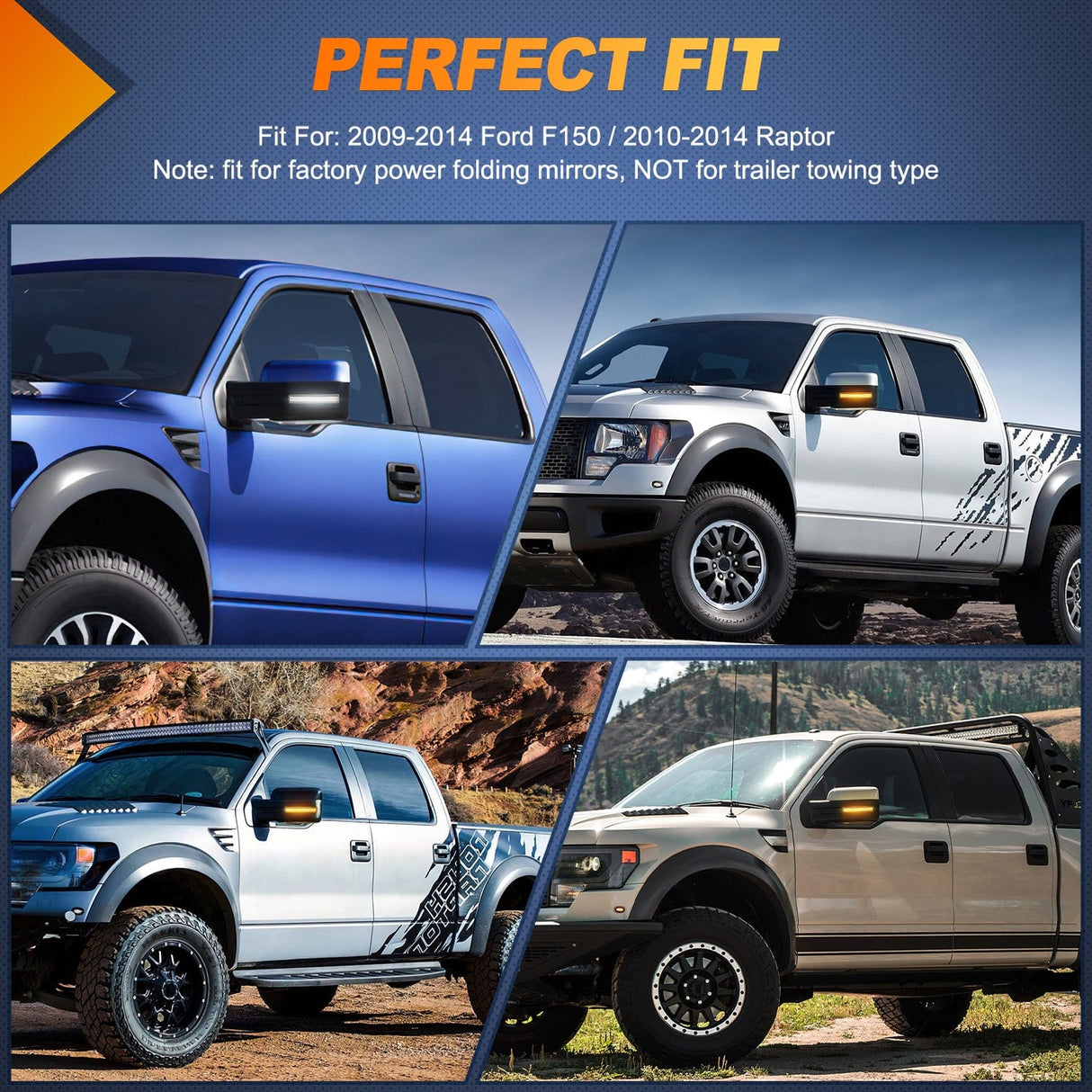 Signal Light 2009 2010 2011 2012 2013 2014 Ford F150 2010 2011 2012 2013 2014 Ford Raptor Side Mirror Marker Light