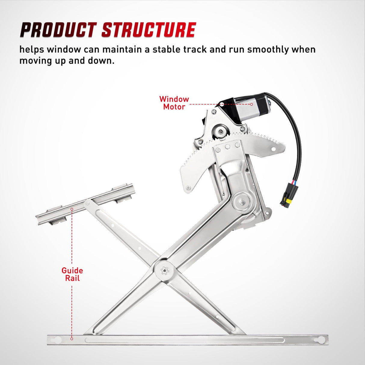Window Regulator 741-753 Power Window Regulator and Motor Front Driver Side Compatible with Dodge Ram 1500 1994 1995 1996 1997 1998 1999 2000 2001,Ram 2500 3500 1994-2002,Front Left Side