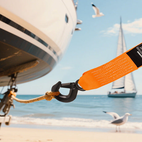 Tie Down Straps Boat Trailer Winch Strap 2 x 20Inch With Steel Hook 500 LBS Break Strength Winch Strap For Pontoon, Jet Ski, Fishing Boat