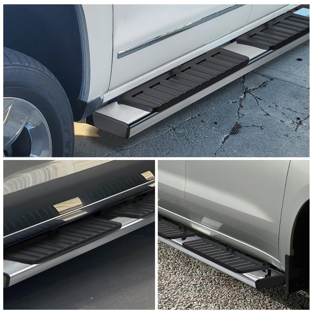 Running Board Running Boards for 2007 2008 2009 2010 2011 2012 2013 2014 2015 2016 2017 2018 2019 2020 2021 Toyota Tundra Double Cab 2 Full-Size Door & 2 Half-Size Door 6 Inch Side Step Nerf Bars Stainless Steel