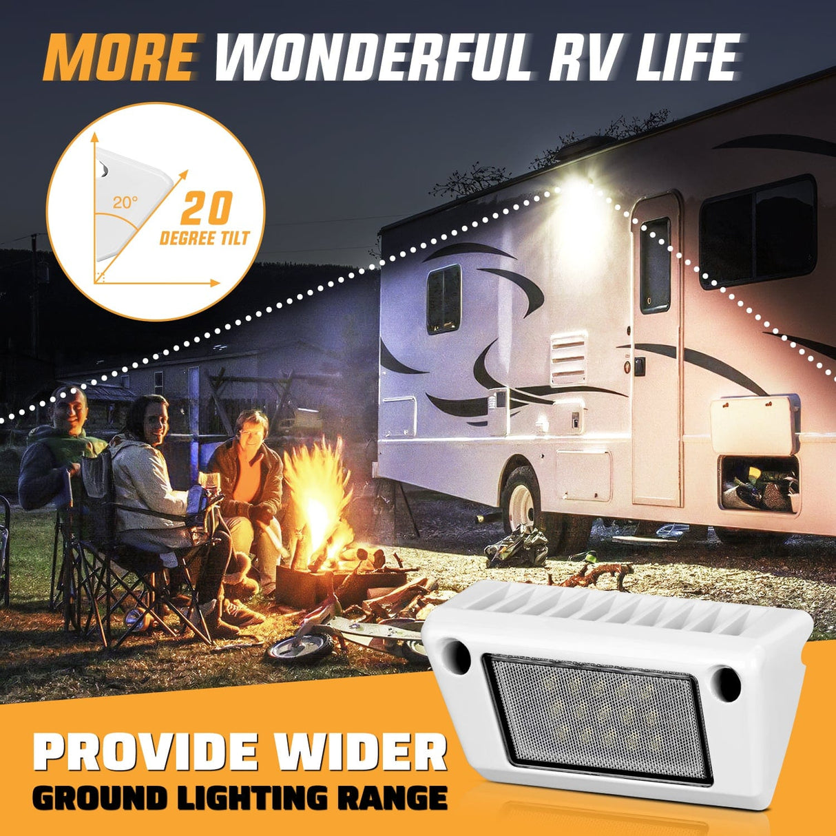 Area Lights RV Exterior Light 2PCS 5 Inch White Beam Porch Lights White Aluminum