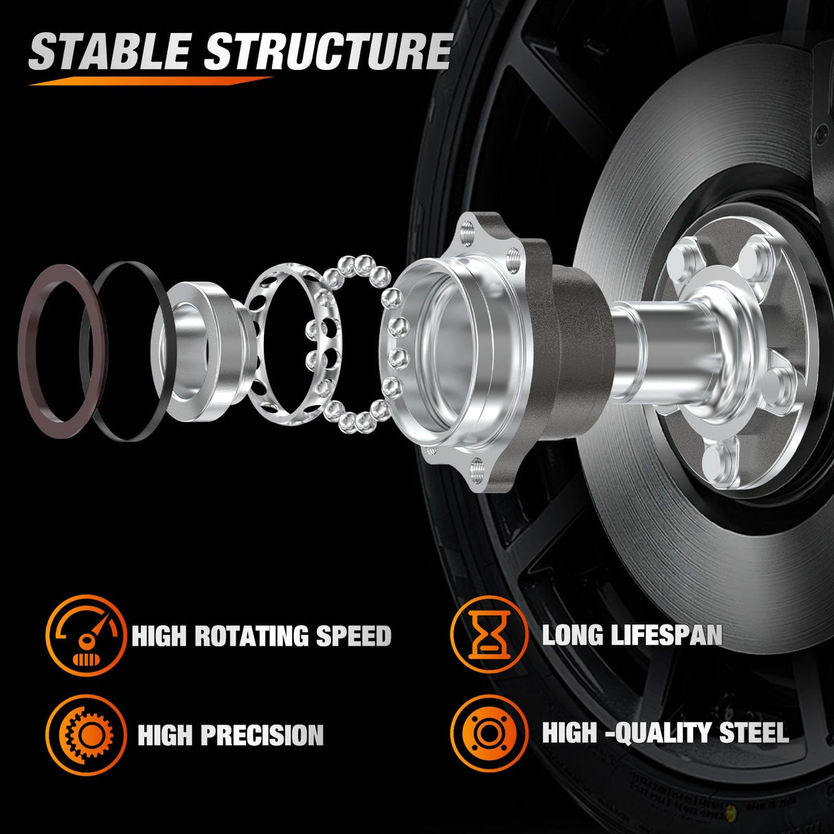 Motor Vehicle Parts Rear Wheel Bearing and Hub Assembly for Subaru Forester 2014 2015 2016 2017 2018, Impreza 2012-2019 2020-2021, Crosstrek 2016-2021, XV Crosstrek 2013-2015 with 5-Lug, OEM 512518